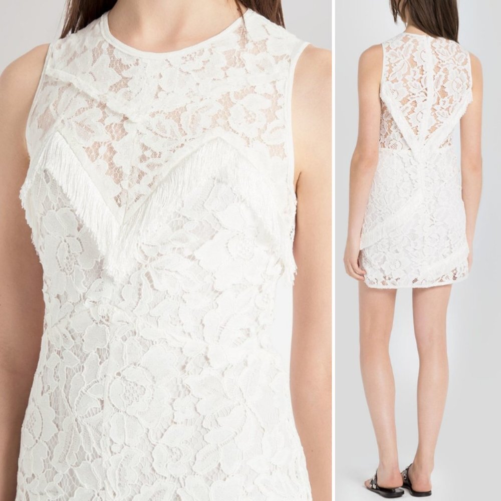 Sandro‎ Paris Riva Fringe Trim Lace Mini Dress - Picture 2 of 9